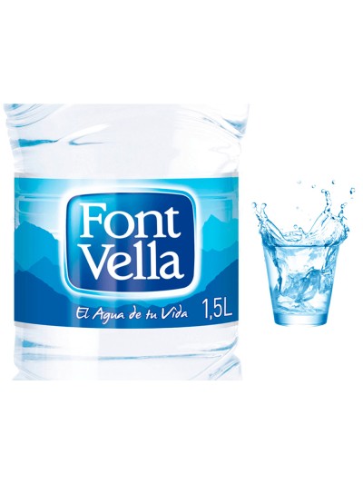 Agua mineral natural font vella botella sant hilari 1,5 l