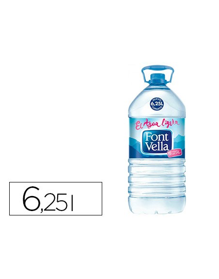 Agua mineral natural font vella sant hilari garrafa 6,25 l
