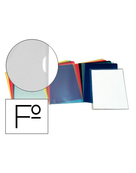 Carpeta esselte dossier uñero plastico folio transparente 110 micras