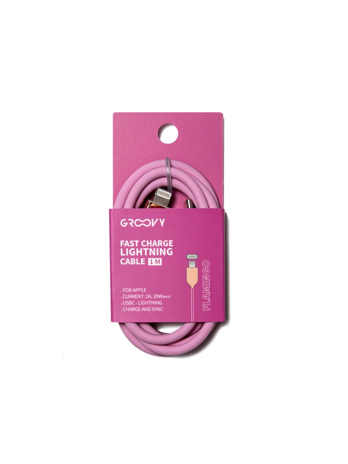 Cable groovy usb 2.0 tipo c a tipo c longitud 1 mt silicona color rosa flamenco Cable groovy usb 2.0 tipo c a tipo c longitud 1 mt silicona color rosa flamenco