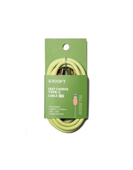 Cable groovy usb 2.0 a usb c apple lightning longitud 1 mt silicona color verde te