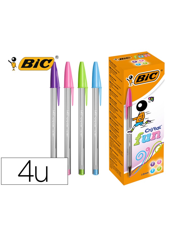 Boligrafo bic cristal large fashion cajas de 20 unidades colores surtidos Boligrafo bic cristal large fashion cajas de 20 unidades colores surtidos