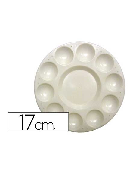 Paleta plastico artist circular con 10 huecos 17 cm diametro