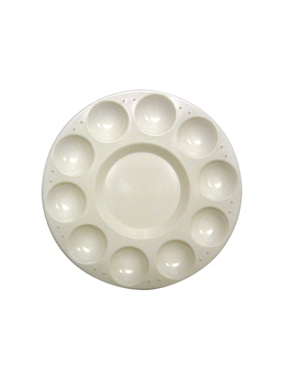 Paleta plastico artist circular con 10 huecos 17 cm diametro