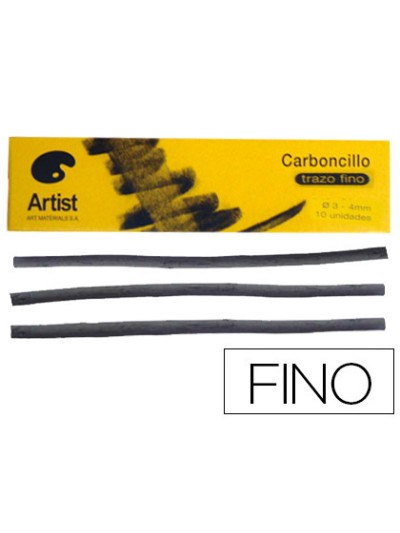 Carboncillo artist fino 3-4 mm caja de 10 unidades