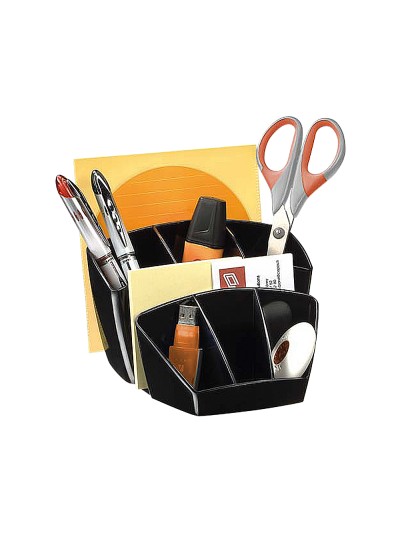 Organizador sobremesa cep confor plastico negro
