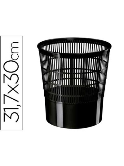 Papelera plastico cep ecoline rejilla negra 16 litros 30x30x31,7 cm