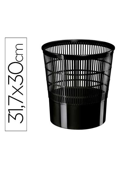 Papelera plastico cep ecoline rejilla negra 16 litros 30x30x31,7 cm