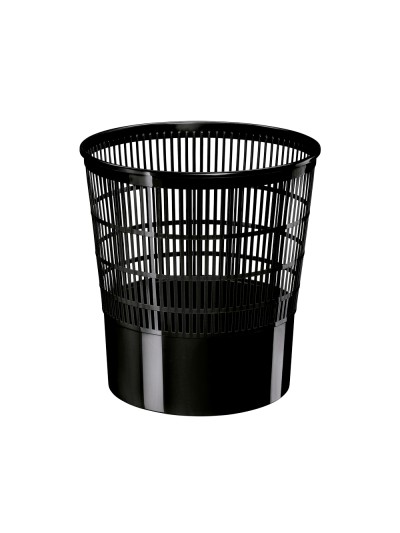 Papelera plastico cep ecoline rejilla negra 16 litros 30x30x31,7 cm