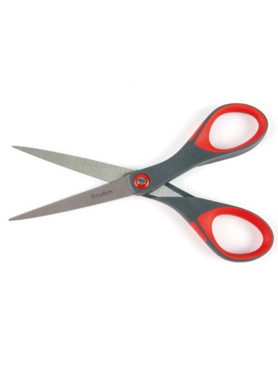Tijera oficina scotch 18 cm de acero inoxidable con ajuste de tension