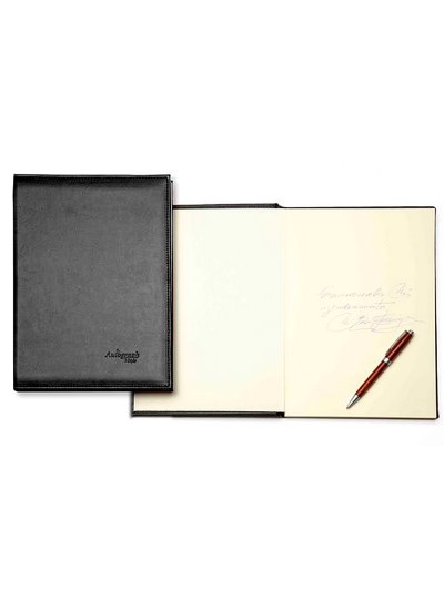 Libro de firmas autograph 6876 tapa acolchada negra 305x210 mm