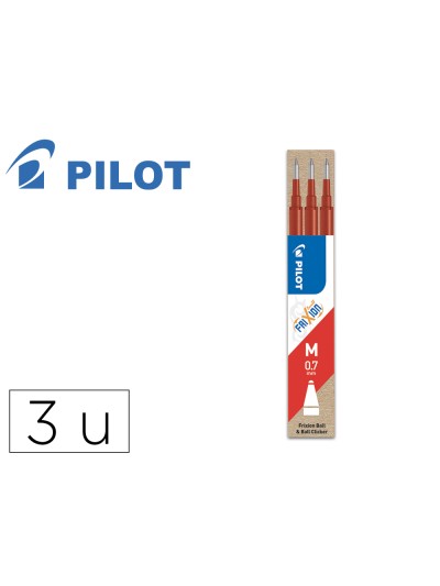 Recambio boligrafo pilot frixion ball rojo caja de 3 unidades