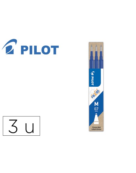 Recambio boligrafo pilot frixion ball azul caja de 3 unidades