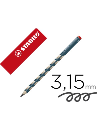 Lapices de grafito stabilo easygraph ergonomico para ambidiestros mina 3,15 mm hb