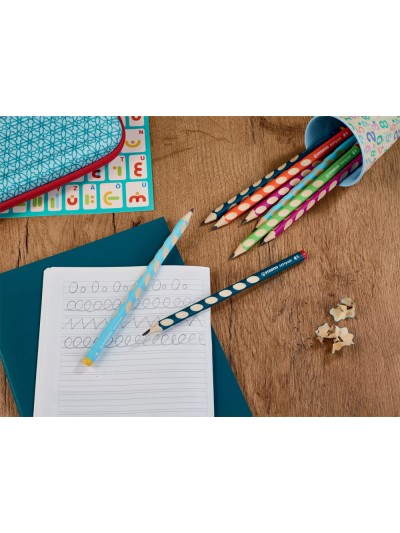 Lapices de grafito stabilo easygraph ergonomico para ambidiestros mina 3,15 mm hb