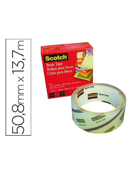 Cinta adhesiva scotch 845 book tape 13,7 mt x 50,8 mm