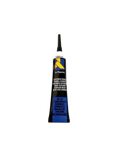Contorno relieve la pajarita negro r-3 tubo 20 ml