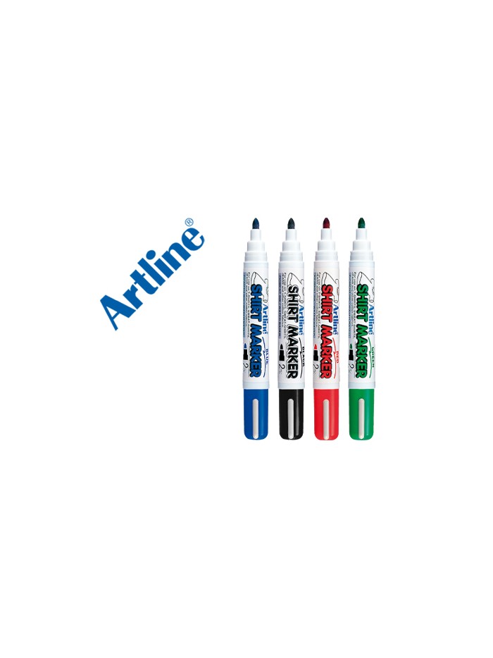 Rotulador artline camiseta ekt-2 negro rojo azul y verde punta redonda 2 mm para uso en camiseta caja de 4 unidades Rotulador artline camiseta ekt-2 negro rojo azul y verde punta redonda 2 mm para uso en camiseta caja de 4 unidades
