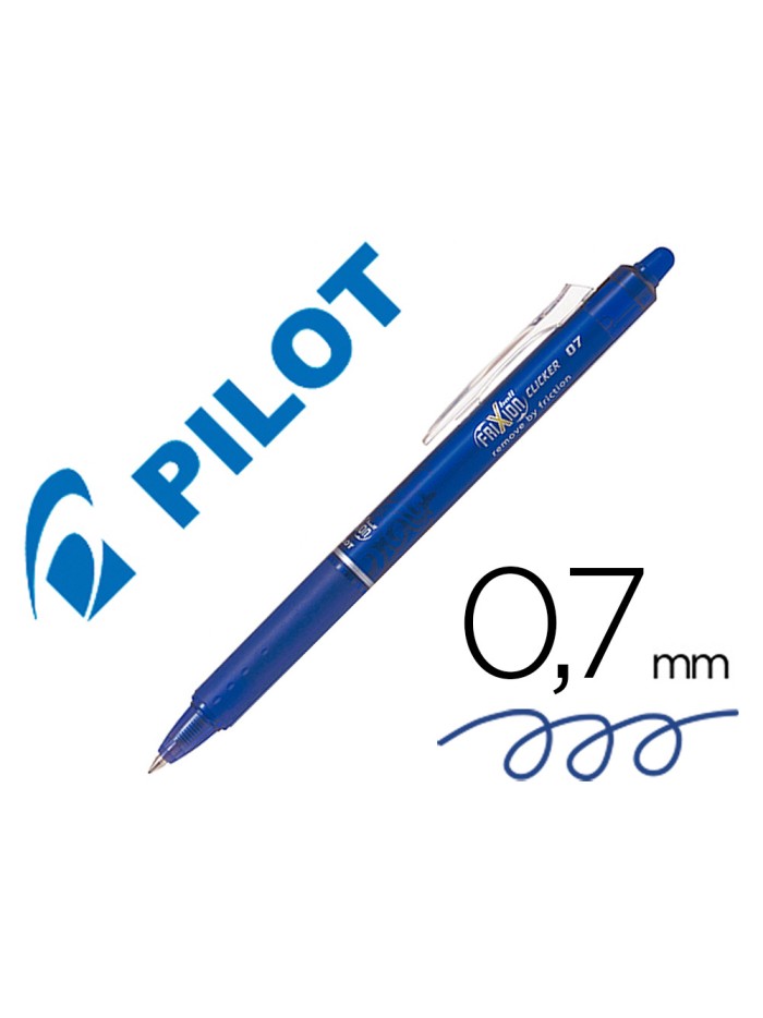 Boligrafo pilot frixion clicker borrable 0,7 mm color azul Boligrafo pilot frixion clicker borrable 0,7 mm color azul