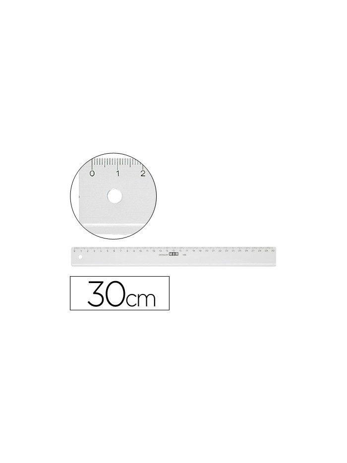 Regla m+r 30 cm plastico transparente Regla m+r 30 cm plastico transparente