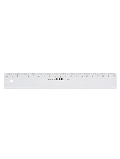 Regla m+r 20 cm plastico transparente