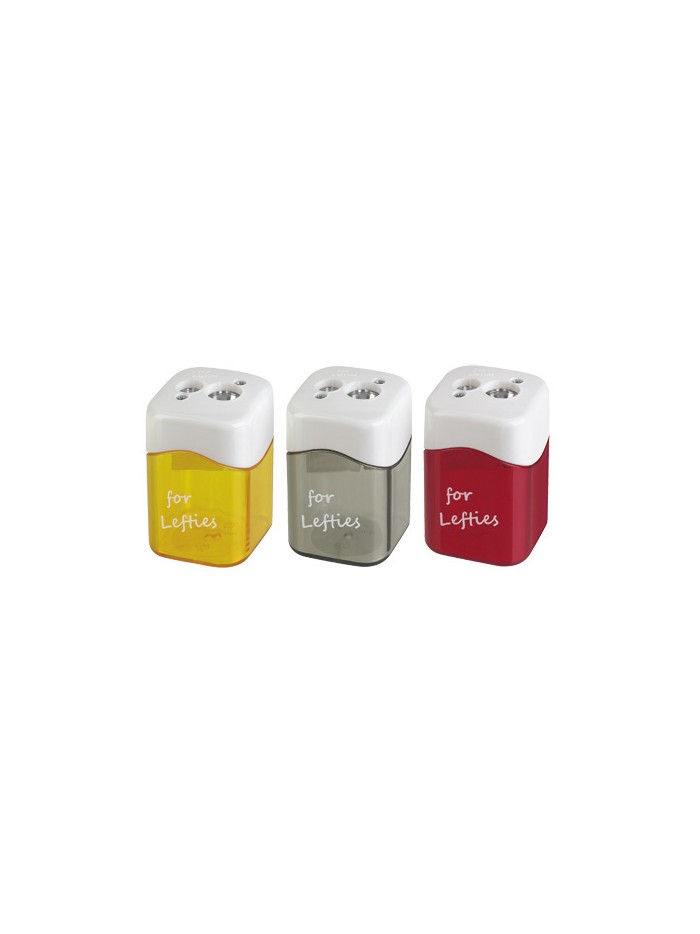 Sacapuntas m+r metalico para zurdos 2 usos con deposito colores surtidos Sacapuntas m+r metalico para zurdos 2 usos con deposito colores surtidos