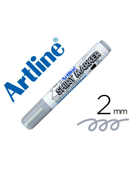 Rotulador artline camiseta ekt-2 gris punta redonda 2 mm para uso en camisetas