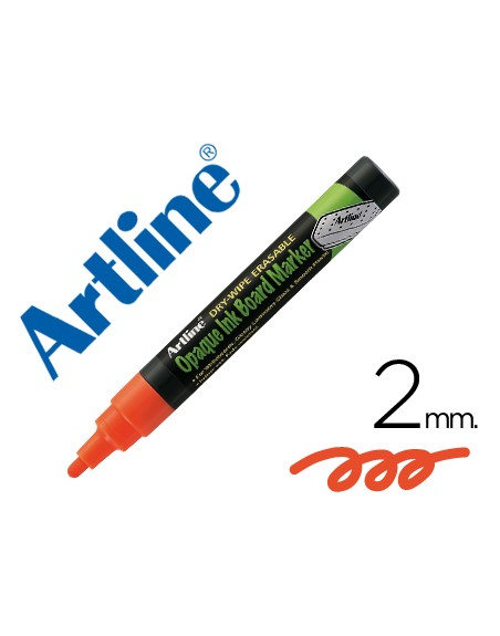 Rotulador artline pizarra verde negra epw-4 na color naranja bolsa de 4 unidades