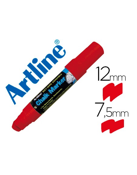Rotulador artline pizarra verde negra epw-12 mm color rojo