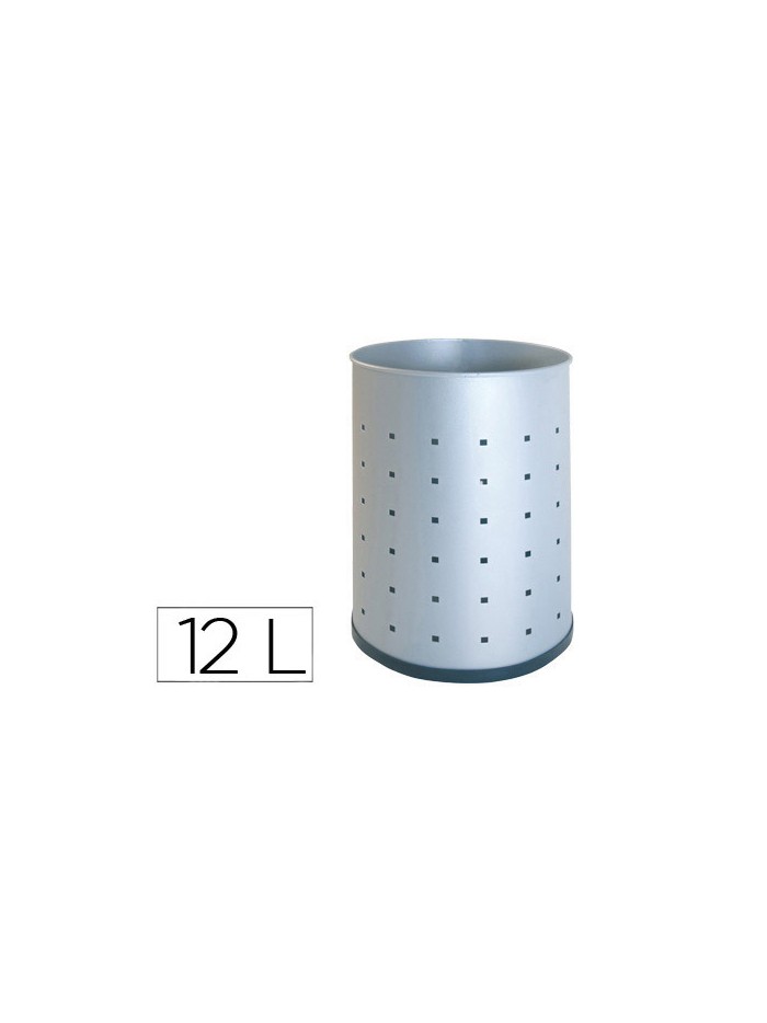 Papelera metalica 101-r plateada pintada perforada 315x215 mm Papelera metalica 101-r plateada pintada perforada 315x215 mm