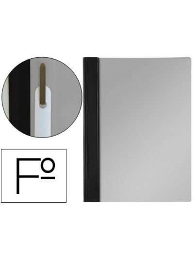 Carpeta dossier fastener pvc esselte folio negro