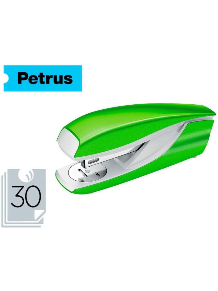Grapadora petrus mod 635 wow verde metalizada capacidad 30 hojas Grapadora petrus mod 635 wow verde metalizada capacidad 30 hojas