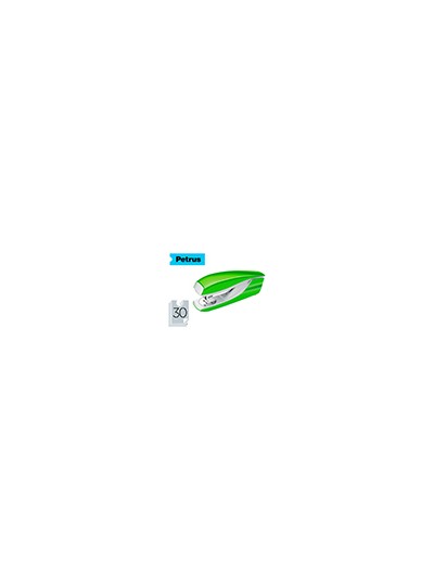 Grapadora petrus mod 635 wow verde metalizada capacidad 30 hojas