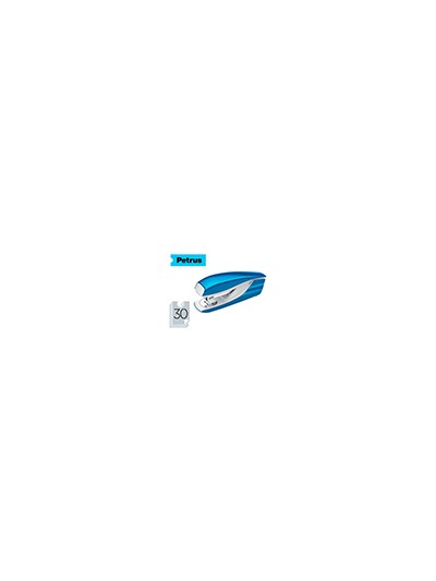 Grapadora petrus mod 635 wow azul metalizada capacidad 30 hojas