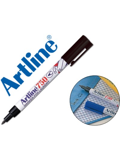 Rotulador artline marcador permanente lavable para textilek-750 negro punta redonda 0,7 mm en blister