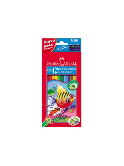 Lapices de colores faber castell acuarelables caja de 12 unidades colores surtidos