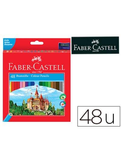 Lapices de colores faber-castell c/48 colores hexagonal madera reforestada