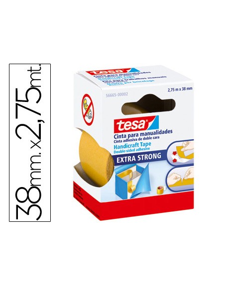 Cinta doble cara tesa film manualidades 2,75 mt x 38 mm