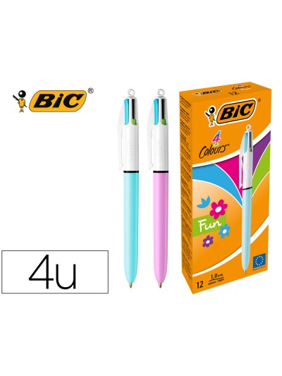 Boligrafo bic cuatro colores pastel edicion limitada