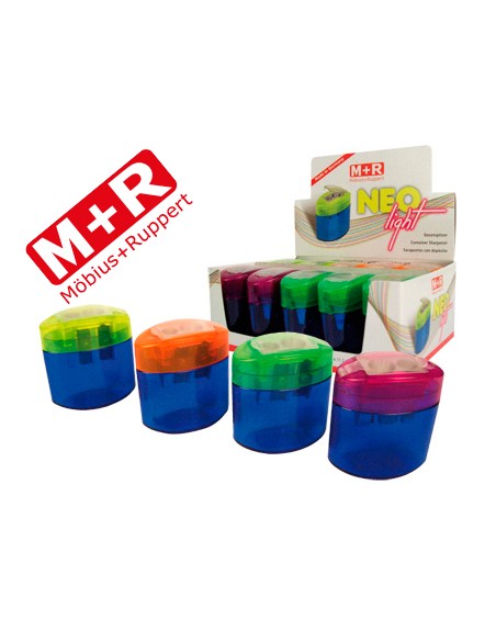 Sacapuntas m+r neo light 2 usos con deposito -colores surtidos