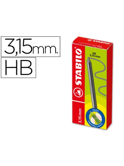 Minas stabilo easy ergo grafito hb 3,15 mm caja de 6 minas