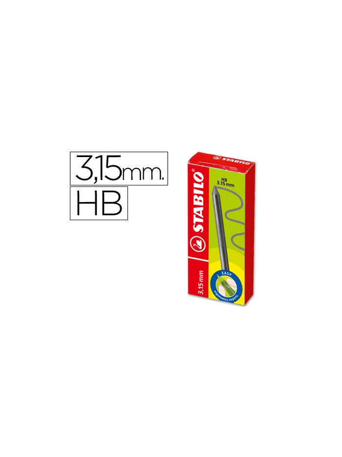 Minas stabilo easy ergo grafito hb 3,15 mm caja de 6 minas Minas stabilo easy ergo grafito hb 3,15 mm caja de 6 minas