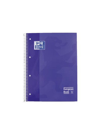 Bloc espiral oxford tapa extradura microperforado din a4 80 hojas cuadros 5mm -color lila