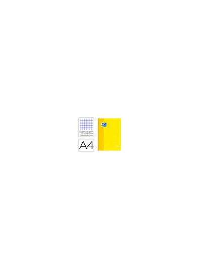 Bloc espiral oxford tapa extradura microperforado din a4 80 hojas cuadros 5mm color amarillo