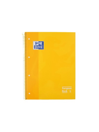 Bloc espiral oxford tapa extradura microperforado din a4 80 hojas cuadros 5mm color amarillo