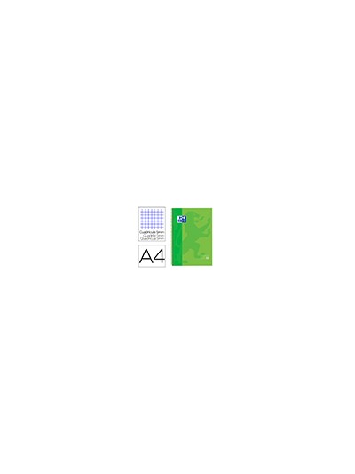 Bloc espiral oxford tapa extradura microperforado din a4 80 hojas cuadros 5mm color verde