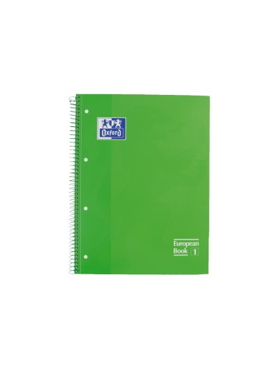 Bloc espiral oxford tapa extradura microperforado din a4 80 hojas cuadros 5mm color verde