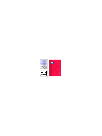 Bloc espiral oxford tapa extradura microperforado din a4 80 hojas cuadros 5mm color rojo