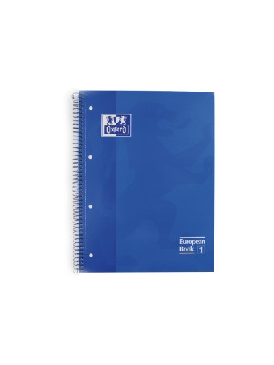 Bloc espiral oxford tapa extradura microperforado din a4 80 hojas cuadros 5mm color azul