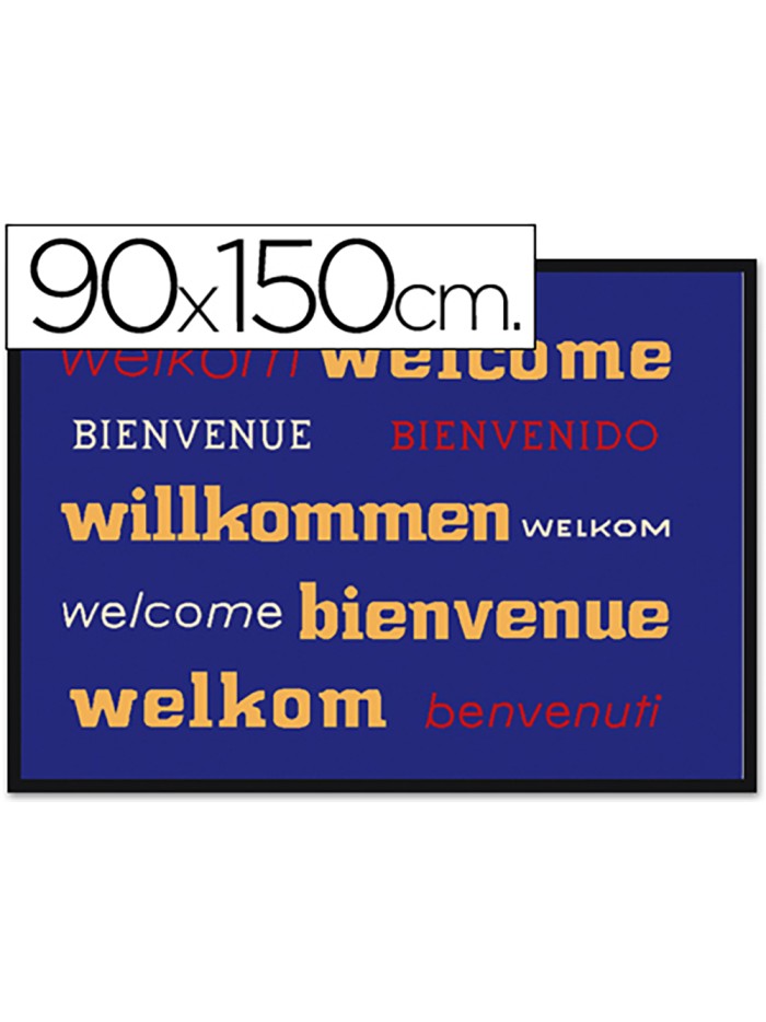 Alfombra fast-paperflow antipolvo de poliamido bienvenido azul 90x150 cms Alfombra fast-paperflow antipolvo de poliamido bienvenido azul 90x150 cms
